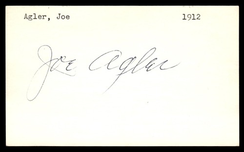 Carta indice firmata - joe, agler